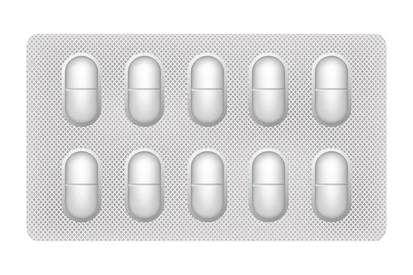 Medizinische Tabletten in verschiedenen Formen. — Stockvektor