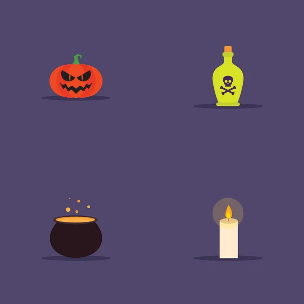 Cartoon-Halloween-Objekte — Stockvektor
