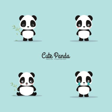 soyut sevimli pandalar