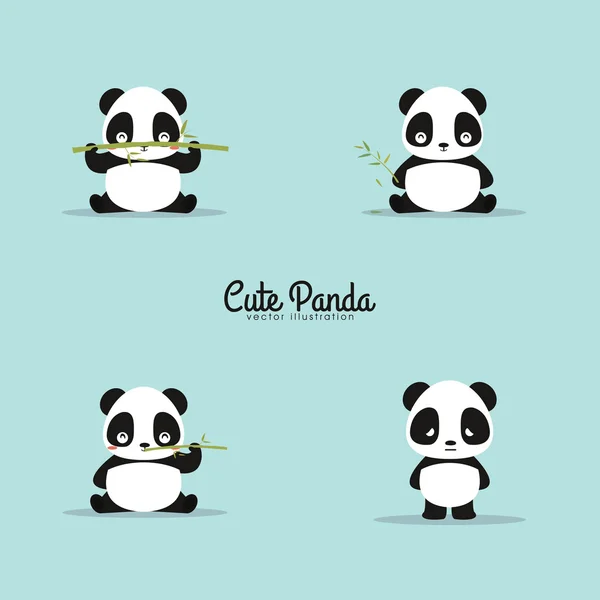 Abstrato bonito pandas —  Vetores de Stock