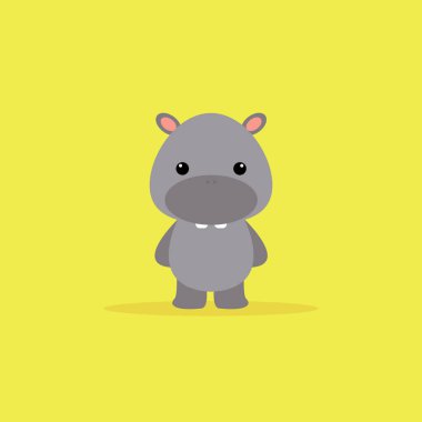 sevimli çizgi hipopotam