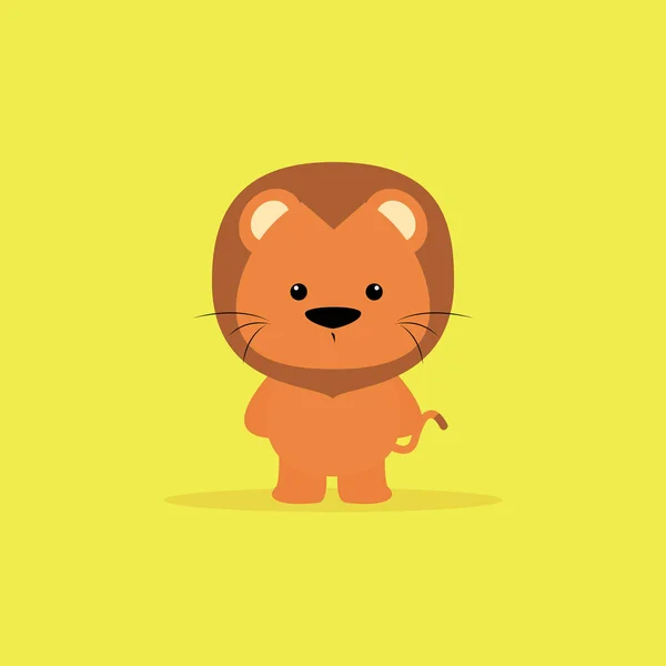 Cute Cartoon Lion — Stock Vector