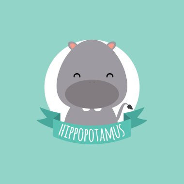 sevimli çizgi hipopotam