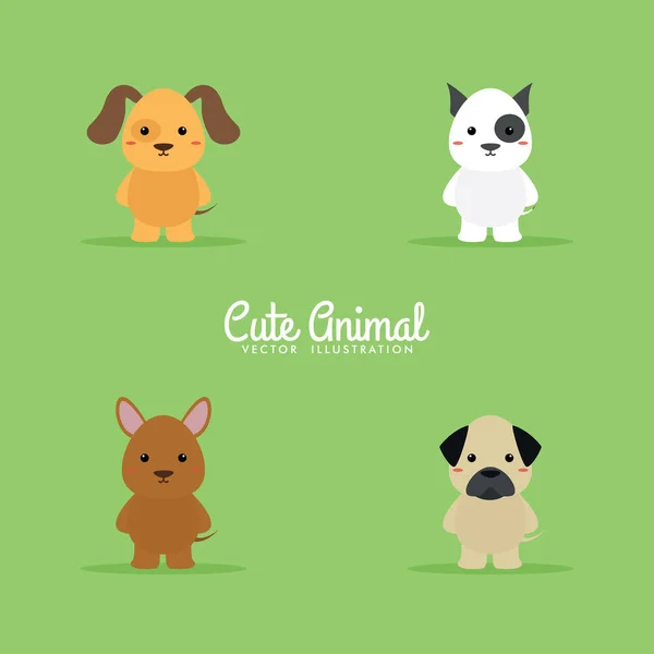 Carino cani dei cartoni animati — Vettoriale Stock