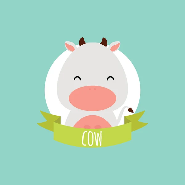 Mignon dessin animé vache — Image vectorielle