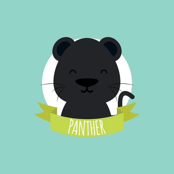 Linda caricatura Pantera — Vector de stock