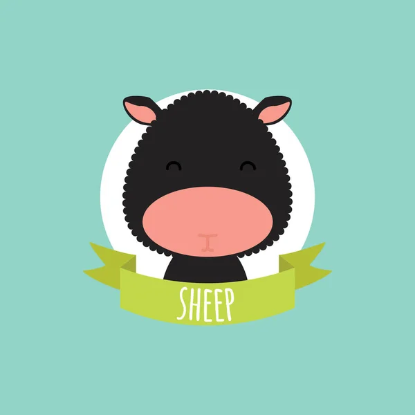 Mignon dessin animé moutons — Image vectorielle