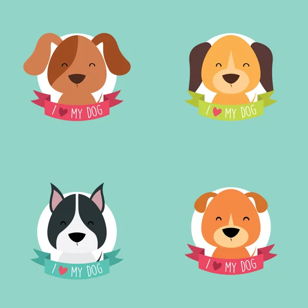 Schattig cartoon honden — Stockvector