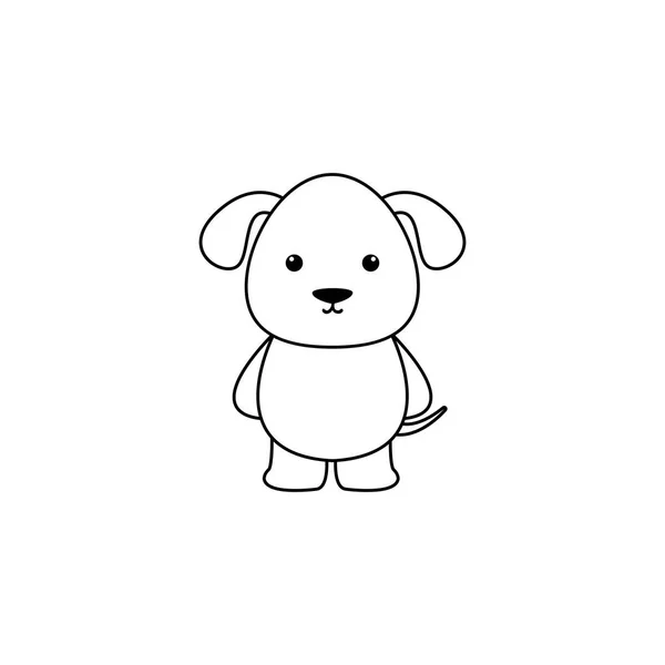 Lindo perro de dibujos animados — Vector de stock