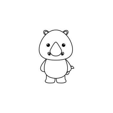 sevimli çizgi gergedan