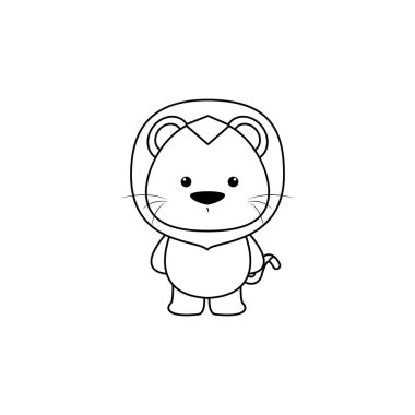 sevimli çizgi aslan