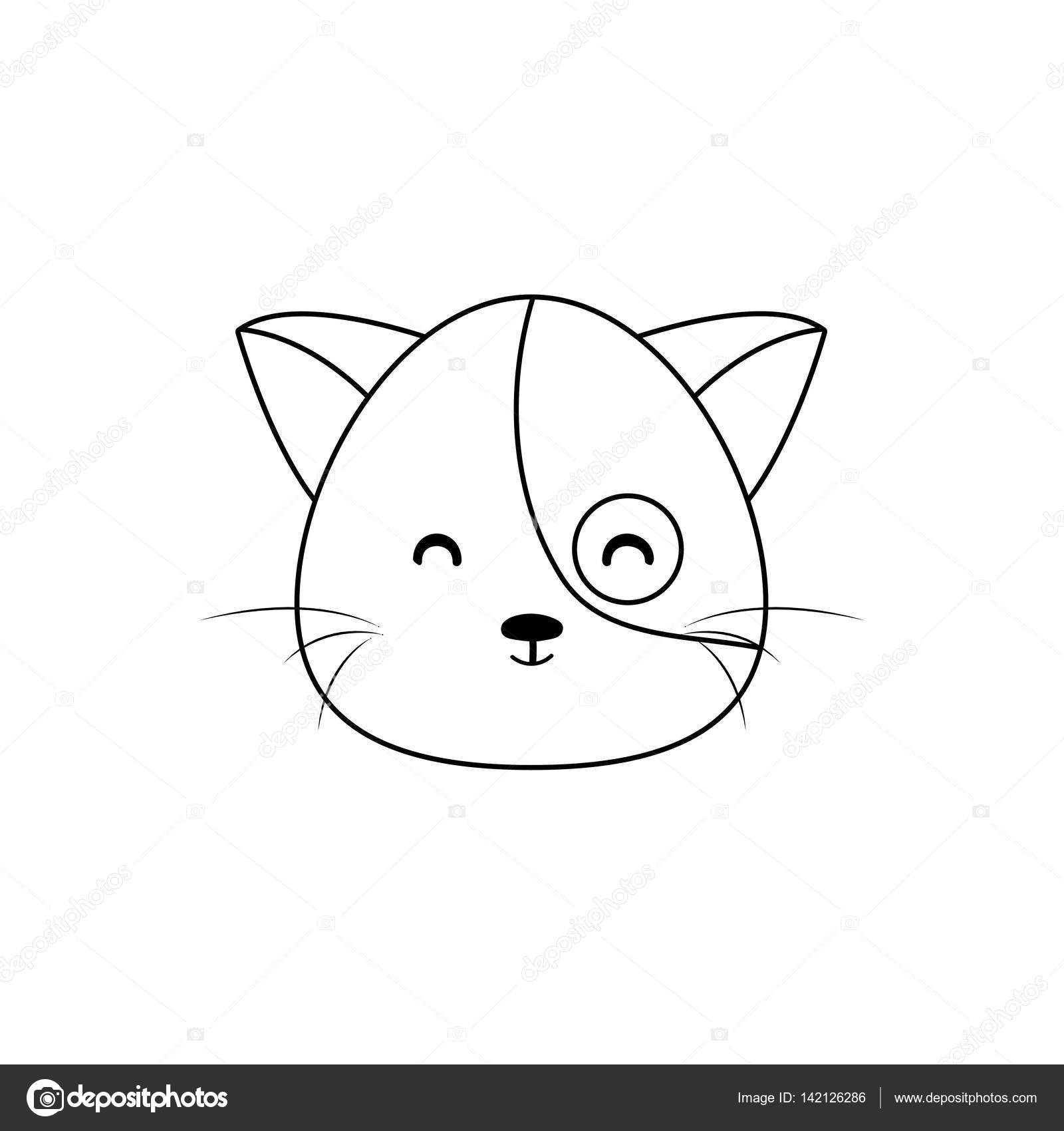 Chat Dessin Visage Image Vectorielle Davids47 142126286