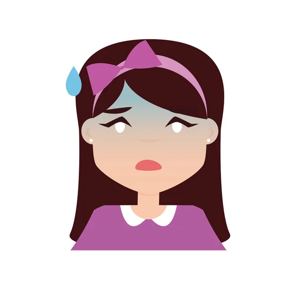 Cara de expresión de chica — Vector de stock