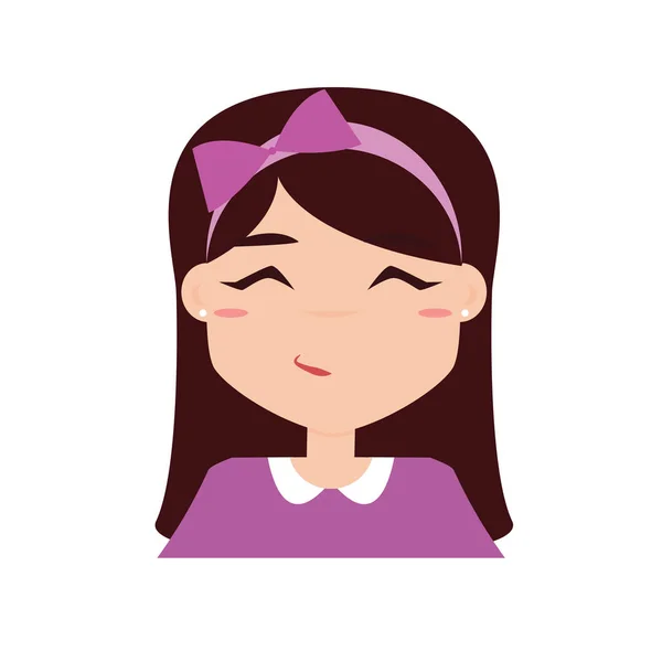 Cara de expresión de chica — Vector de stock