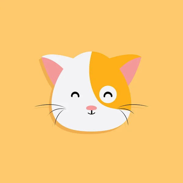 Katt tecknad ansikte — Stock vektor