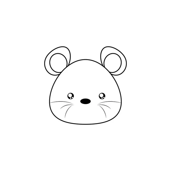 Kreslení obličeje myš — Stockový vektor