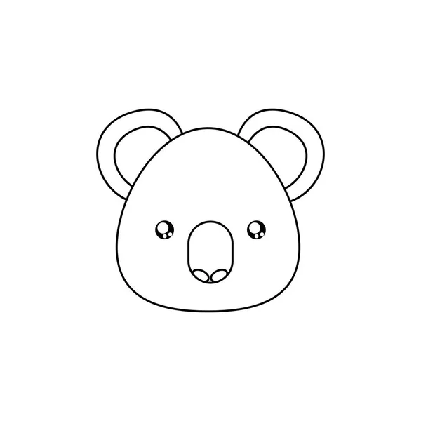 Cara de desenho koala — Vetor de Stock