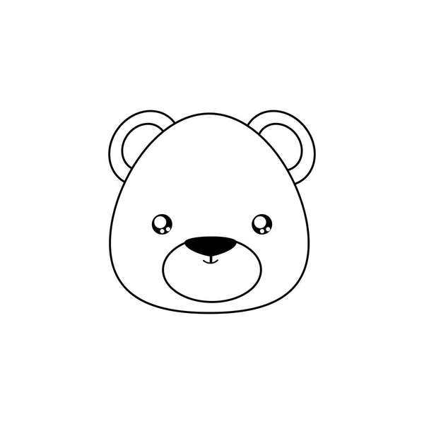 Urso Desenho Rosto — Vetor de Stock