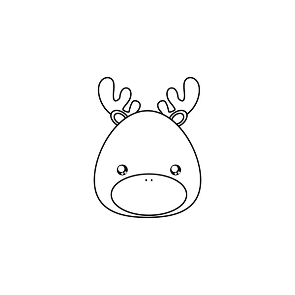 Deer Drawing Face — Stock Vector