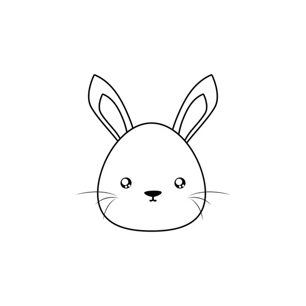 Lapin dessin visage — Image vectorielle