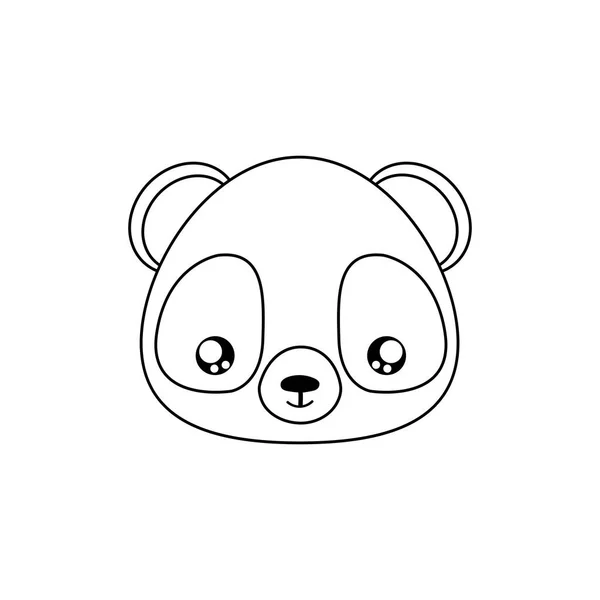 Panda ritning ansikte — Stock vektor