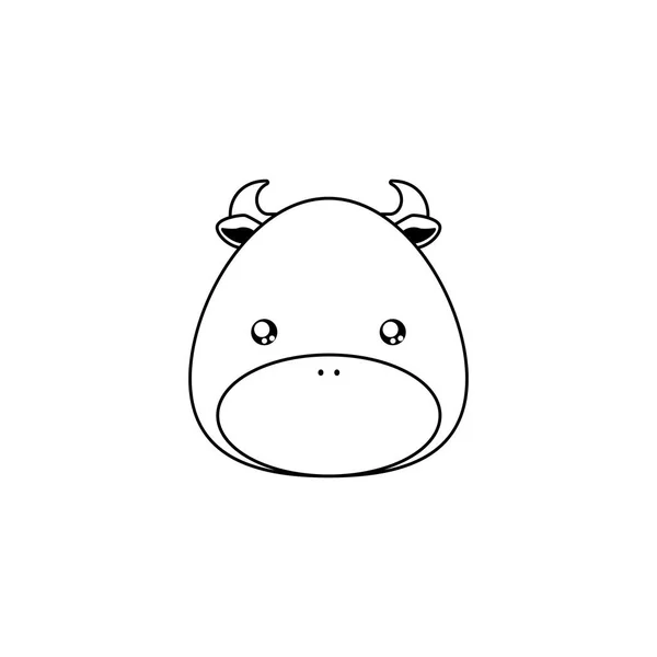 Bull ritning ansikte — Stock vektor