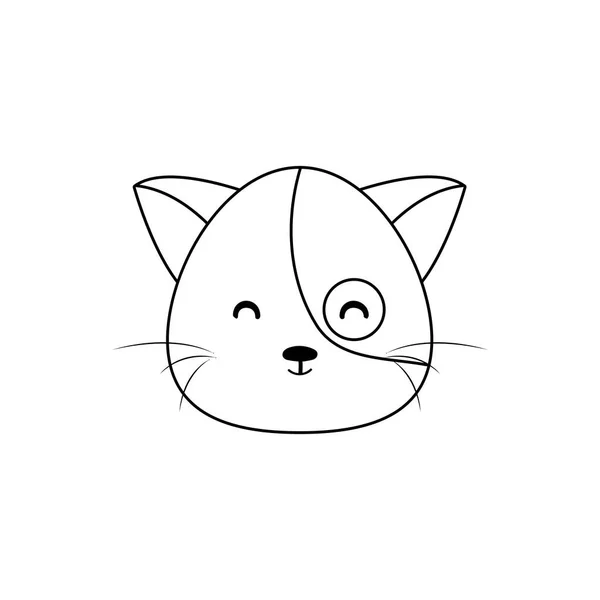 Gato desenho rosto — Vetor de Stock