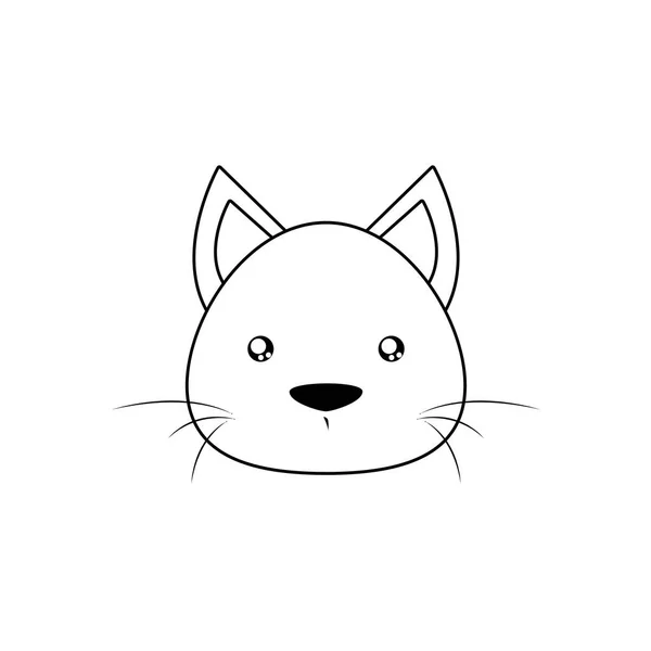 Cara de dibujo de gato — Vector de stock