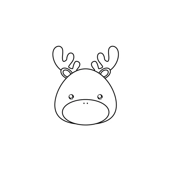 Cara de dibujo de ciervo — Vector de stock