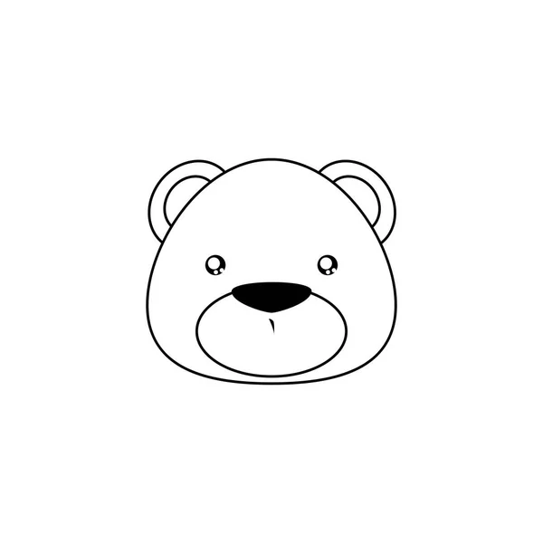 Urso Desenho Rosto — Vetor de Stock