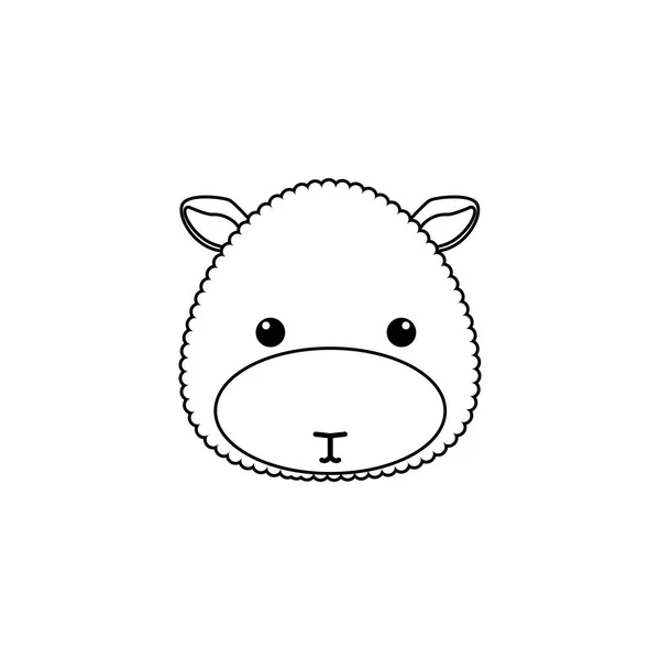 Cara de dibujo de ovejas — Vector de stock