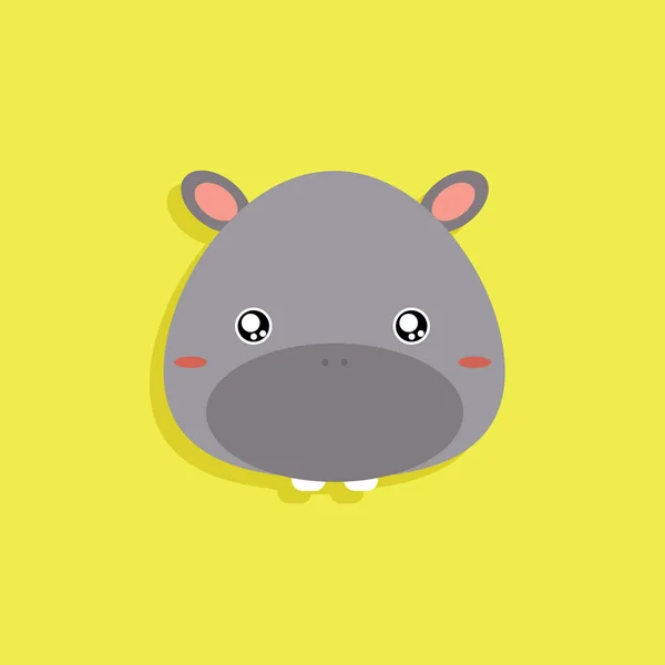 Cara de Hipopótamo de desenho animado — Vetor de Stock
