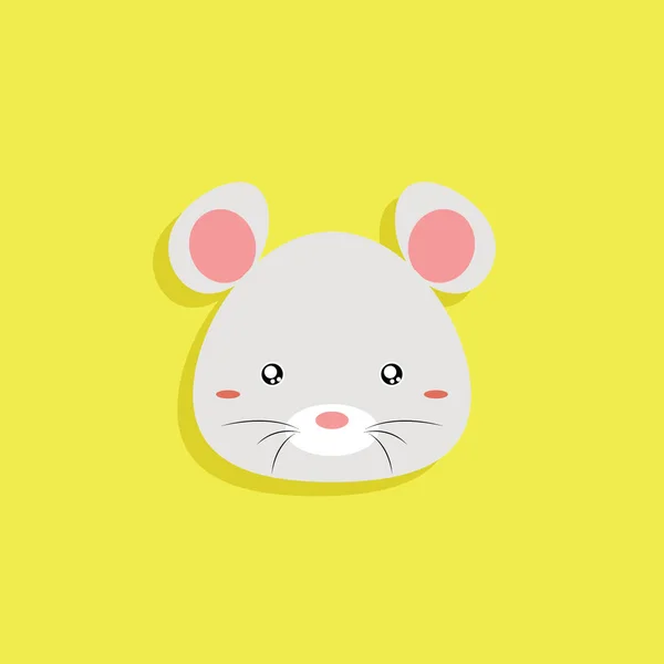 Cara de ratón de dibujos animados — Vector de stock