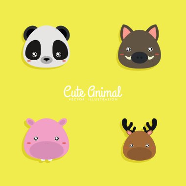 Karikatür hayvanlar yüz