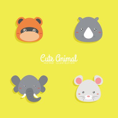 Karikatür hayvanlar yüz