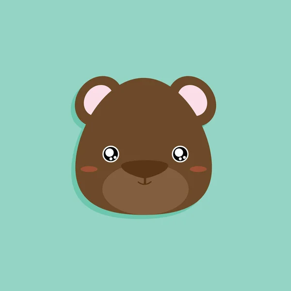 Cara de oso de dibujos animados — Vector de stock
