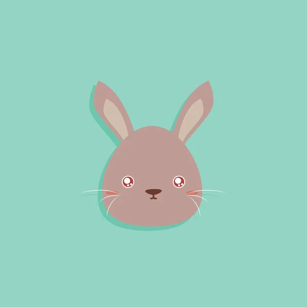 Dessin animé visage de lapin — Image vectorielle