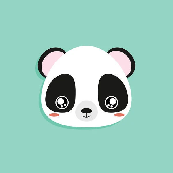 Cara de panda de dibujos animados — Vector de stock