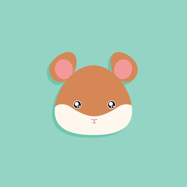 Çizgi film hamster yüz — Stok Vektör