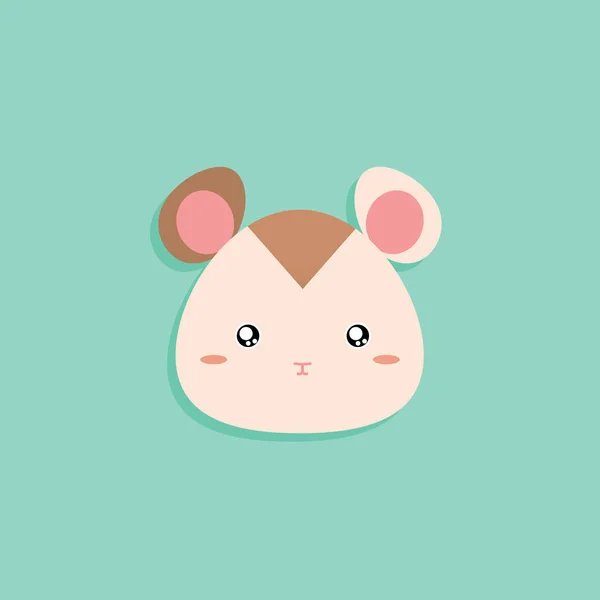 Cara de hamster desenhos animados — Vetor de Stock