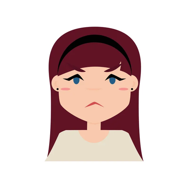 Girl Expression Face — Stock Vector