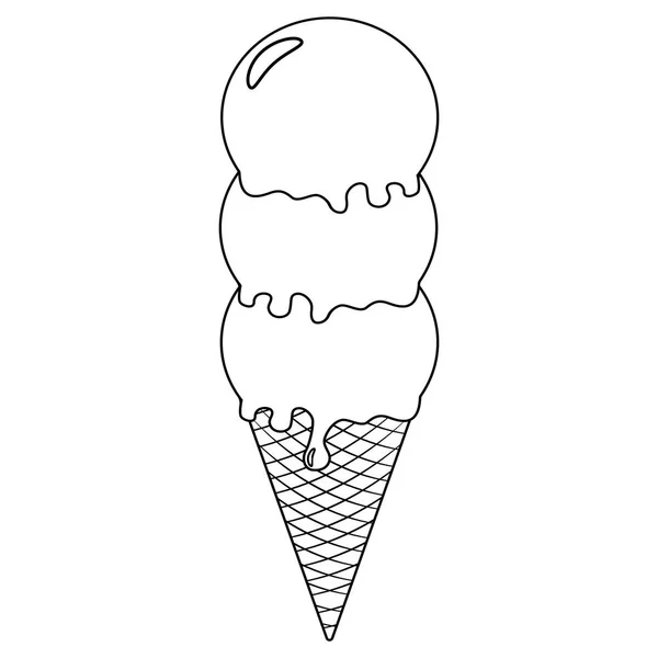 Delicioso contorno de helado — Vector de stock