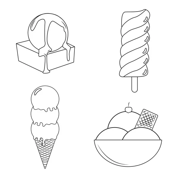 美味的轮廓冰淇淋 — 图库矢量图片