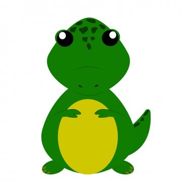 Şirin karikatür dinozor.