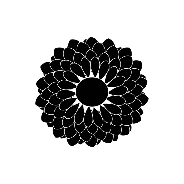 Linda silueta flor — Vector de stock