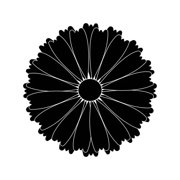 Sevimli siluet çiçek — Stok Vektör