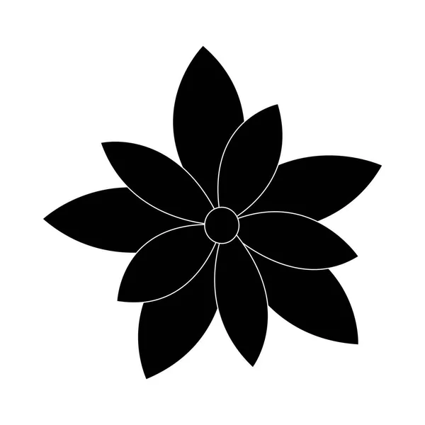 Linda silueta flor — Vector de stock