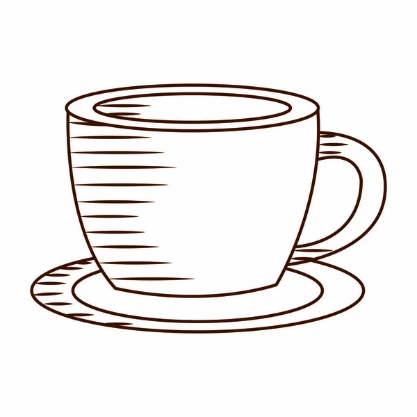 Sketch of a vintage coffee cup — Stock Vector