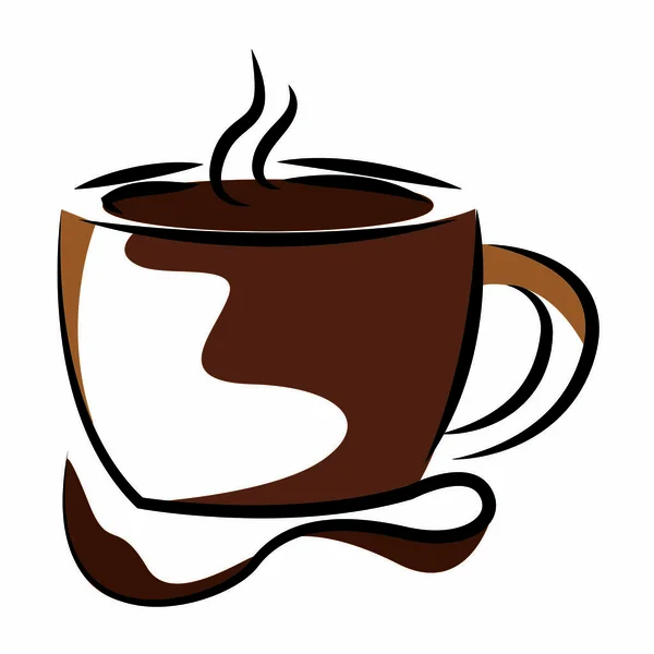 老式咖啡杯的素描 — 图库矢量图片
