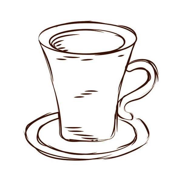 Eski bir kahve fincanı çizimi. — Stok Vektör